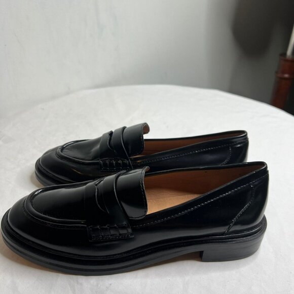 Madewell $158 Womens The Vernon Loafer in Black Leather Size 8 NM083 - Picture 3 of 8